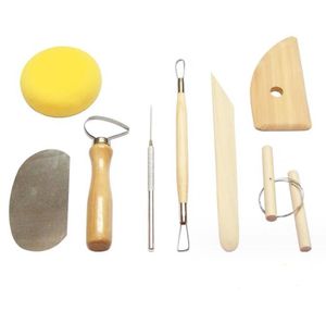 8 Piece Set Clay Ceramics Gjutningsverktyg Träkniv Keramik Tool Practical Sculpting Futters For Polymer Clay Tools