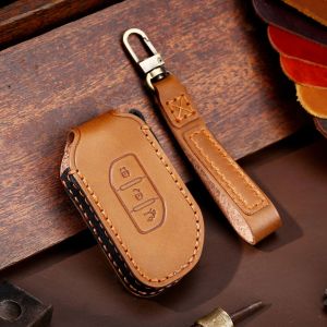 Luxury Leather Car Key Case Cover Fob Protector Accessories Keyring for Dongfeng Forthing Evo T5 2021 Keychain Holder Shell Bag