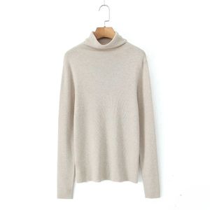 Fine Needle Turtleneck Knitted Basic Sweaters Good Quality Plus Size Women's French 6%wool Slim Thermal Pullover Jumpers 240122
