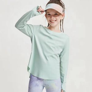 Lu Kids Yoga Shirt Girls Sweatshirt Coat Fleece Girl Fitness Sport Children Pullover Y177
