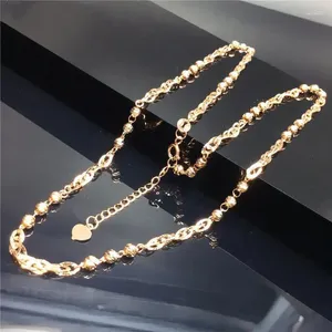 Pendant Necklaces Pure Russian 585 Purple Gold Plated 14K Rose Fashion Shining Japanese And Korean Versatile Design Necklace For Women