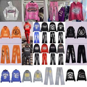 Projektant Hellstar Hood's Hell Star Hodowl Hovie Vintage w trudnej sytuacji Graffiti Drukuj luźna bluza z kapturem High Street Fashion para Pullover CSG