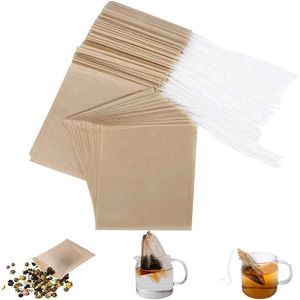 100pcs/lot tea filter bag 커피 도구 일회용되지 않은 종이 빈 Infuser Loose Leaf 6x8cm 11 ll