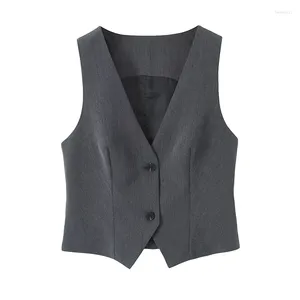 Women's Vests 2024 Spring Vest Women Sleeveless Jacket For Streetwear Office Waistcoat Fashion Outerwear