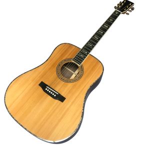 Chitarra acustica serie D45 con profilo in legno massello a botte 41 D. Dito nero