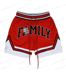 Mäns shorts 2022 Family Red Summer Gym Fitness Sports Men's Basketball Game Shorts Training Running Casual Quick-Torking Five-Point Pants T240126