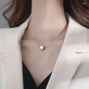 Pendant Necklaces Trend Vintage Simple Love Heart Stamp Necklace For Women Elegant Party Jewelry Birthday Gifts