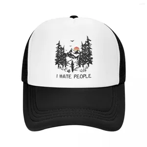 Czapki piłki Nienawidzę ludzi jeść ciężarówek unisex retro love camping pieszki tato hat regulowany baseball siatkowy baseball