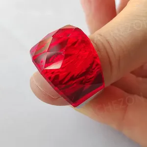 Anéis de casamento de cristal vermelho noivado para mulheres luxo clássico masculino anel de dedo de aço inoxidável jóias modernas aniversário presente