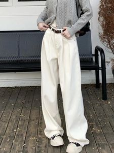 Kvinnors jeans Loose Baggy Wide Leg Women Casual High midja full längd Denim Pants Streetwear 2024