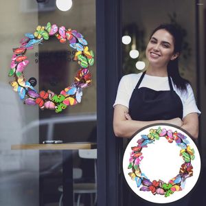 装飾的な花蝶の花輪の家の装飾屋外吊り飾り飾り飾りプラスチック製フロントバタフリー