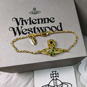 Designer Viviane Westwoods Vivienen High Version Western Empress Dowager Irregular Colored Stone Bracelet Personality Irregular Zircon Inlaid Colored Di256656