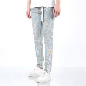 2024 Новая мода Purple Brand Jeans High Street Paint Aged Trend Slim Jeans