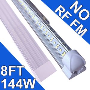 LED T8 entegre fikstür no-rf rm 8ft 144W bağlantılı LED mağaza ışığı, LED tavan ışığı ve kabine ışığı, daha serin, garaj, depo, net kapak 25 paket tövbe