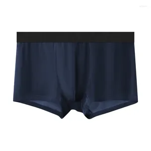Underpants Men Trunks Ice Silk Thin Breathable Briefs Summer Bulge Pouch Boxer Knickers Translucent Underwear Seamless Bikini Slip Homme