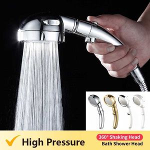 Cabeças de chuveiro de banheiro de alta pressão estilo alemão Universal Bath Shower Head Banheiro Ajustável Hand Hold Showerhead Spa Water-Saving YQ240126