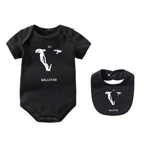 Aylar Bebek Giysileri Çocuklar Lüks Salpanlar Kız Bebek Tasarım Kıyısı Çocuklar% 100 Pamuk Romper Bodysuit Tulum Bebek V Tasarımcılar Onesies Esskids-6 CXD2401263