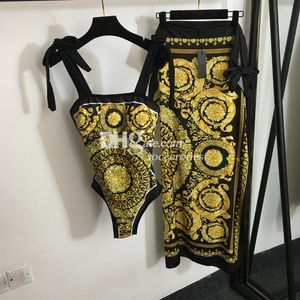 Luxus-Stickerei-Bikinis, sexy Damen-Bademode, Designer-Badeanzug, geometrisch bedruckt, Tanktop, niedrige Taille, Neoprenanzug, Rock, BH, zweiteilige Padder-Anzüge