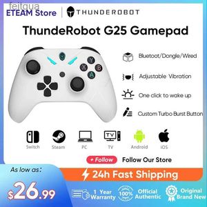 Kontrolery gier joysticks Thunderobot-G25 Bluetooth Gamepad Wibrusowe wibracje Wibracje JOYSTICK Control do przełącznika Windows PC PC TV Game YQ240126