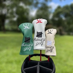 Moda clube de golfe #1 #3 #5 madeira headcovers driver fairway woods capa de couro do plutônio capas de cabeça 240122