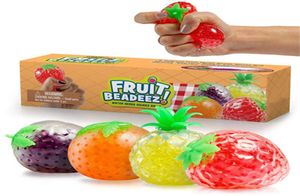 Fruit Jelly Water squishy coola saker roliga saker leksaker squash det vattenmelon banan druvor anti stress reliever kul för vuxna barn novel gåvor8068655