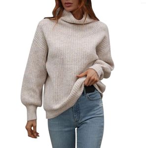 Женские свитера, женский свободный свитер с высоким воротом, зимняя однотонная одежда, винтажная уличная одежда Y2K, пуловер с длинными рукавами больших размеров
