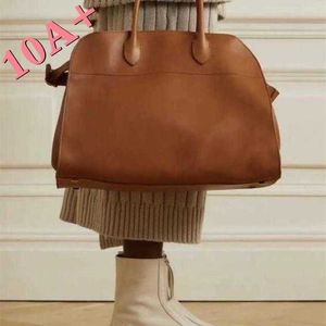 Totes the Row Travel Leather Bags Commuter Bag Margaux Hand Cowhide Suede Designer One Dayong Shoulder Luxuryclassic Tote Tnk8