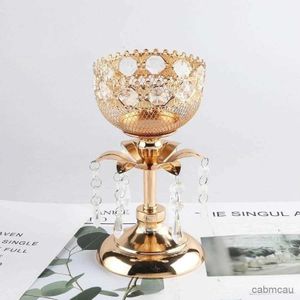 2PCS Candle Holders Gold Crystal Iron Wote Candle Holdervintage Candlestick do stolika Centralne Prezent Ślubny Prezent urodzinowy