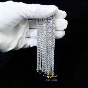 2mm 3mm 4mm 5mm 6,5mm Vvs Moissanit Lab Diamant 925 Sterling Silber Hip Hop Schmuck Bling Iced Out Tennis Armbänder Ketten