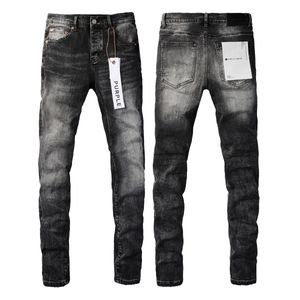 Designer för mensbyxor lila lila mäns jeans trender nödställda svart rippade cyklister smal fit motorcykel mans staplade män baggy jeans hole2024