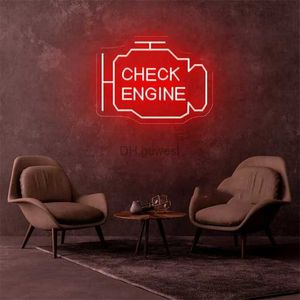 LED Neon Sign Car Check Engine Neon Sign LED Light Auto Room Garage Repair Shop Home USB Switch Bar Atmosphere Art Wall Decor Gift Lamp YQ240126