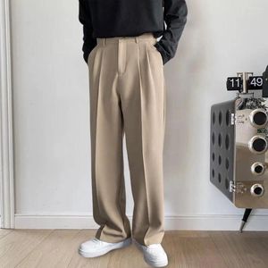 Men's Suits Summer White Solid Wide Leg Suit Pants Casual Fashion Y2k Male Trousers Baggy Korean Style Clothing