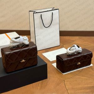 Designer caixa de maquiagem sacos de ouro cadeia crossbody sacos mini bolsas de couro genuíno luxo mulheres sacos de ombro socialite jantar sacos vêm com caixa