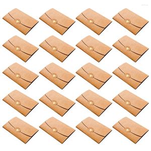 Gift Wrap 20pcs Birthday Blank Business Cute With Heart Clasp Invitations Wedding Mini Retro Brown Paper DIY Greeting Card Envelope