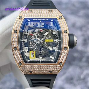 RichardMiler Luxusuhren RM030 Original Diamant Herren 18 Karat Roségold Armbanduhr Automatische mechanische Uhr Hollow Out HB Q0HB