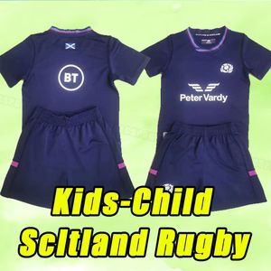 Kids Scotland 2022 Rugby Jersrys Home Seleção Nacional Escócia Scotland Polo T-shirt Rugby Jersey Mens camisas 2021 Novo Copa do Mundo Sevens Treinando Kits Full Kits Conjunto