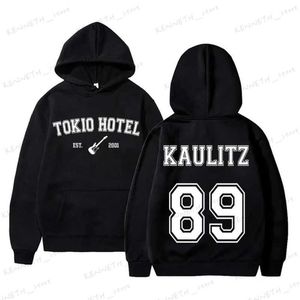 Bluzy męskie bluzy rock tokio hotel hotel kaulitz print mężczyźni kobieta zbyt duża bluzy Hip Hop bluzy Harajuku pullovers unisex odzież t240126