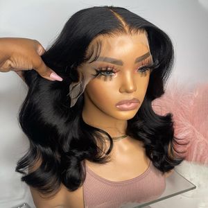 Wear and Go Glueless Wig Loose Deep Wave 13X4 Short Bob Transparent Lace Closure Wigs Brazilian Natural Color Simulation Human Hair Wig