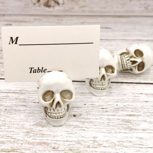12PCS Skull Place Card Holder Halloween Party Favors Birthday Table Decors Ideas Name Clip