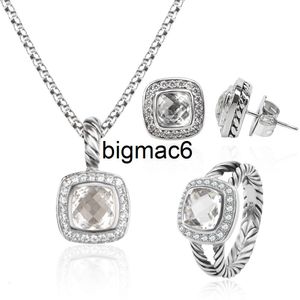 Cable Pendientes Anillo Conjunto de joyería Diamantes DW Colgante y arete Conjunto Regalos de lujo para mujeres