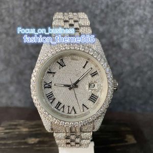 Hip hop bussdown dial masculino luxo gelado fora relógio feito à mão configuração vvs moissanite relógio masculino feminino