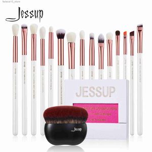 Pincéis de maquiagem Jessup Makeup Brushes Set 15pcs Eye Brushes set Natural-sintético Eyeshadow Eyeliner Sobrancelha Blending Pearl White T217 Q240126