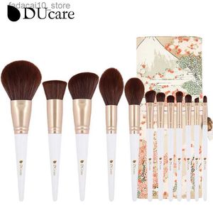 Makeup Brushes DUcare 12PCS Makeup Brushes Set Cosmetic Powder Eye Shadow Foundation Blush Blending Make Up Brush Tools Chinese Style Maquiagem Q240126