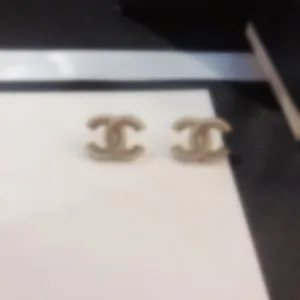 Klassisk dubbel bokstav studörhängen mässing vintage lyxdesigner örhänge för kvinnor fest förlovning födelsedag present smycken