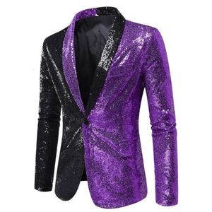 European And American Performance Dresses, Color Matching Sequins, Suits, Nightclubs, Men's Clothing, Hosting Emcee, Cinema Jackets