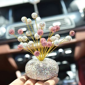 Ambientador de ar do carro acessórios interiores decoração feminino ornamento diamante incrustação moda e adorável sabor perfume difusor 240124