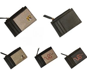 Plånbokskort designer tiger kort lyxväska mini plånbok korthållare herr plånbok djur kvinnor plånböcker nyckelficka interiör slot toppkvalitet äkta läder