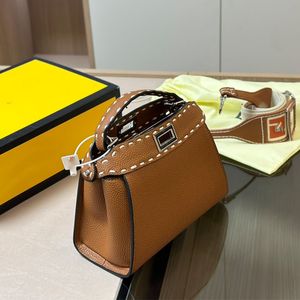 Peekaboo Trendy 2024 Women's Bag Vintage Multi compartment Pocket Handheld Crossbody One Shoulder Women's Bag