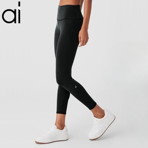 AL Yoga Sweatpants 7/8 High-waist Airb Leggings High-rise Hip-lift Elastic Tight T-line Nude Sports Pants Women Fiess Breathable Workout Muse Pilates Trousers