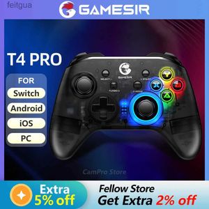 Controladores de jogo Joysticks GameSir T4pro Bluetooth Game Controller 2.4G Wireless Gamepad aplica-se ao Switch Arcade MFi Games Android Phone YQ240126